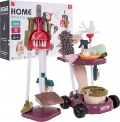 Carrello per le pulizie per bambini con accessori