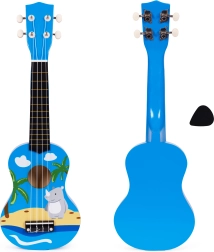 Ukulele per bambini in legno con 4 corde in nylon e plettro ECOTOYS