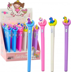 Penna illuminante Unicorno sulla luna con inchiostro blu 0.7 mm