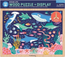 Mudpuppy puzzle in legno Vita nell’oceano con supporto – 100 pezzi