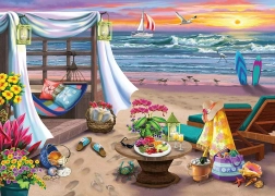 Puzzle sulla Spiaggia Cabana XXL 500 Pezzi di Ravensburger