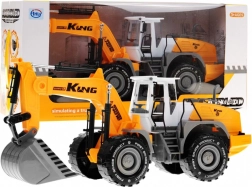 Escavatore per bambini 3+ Benna mobile + Cofano apribile + Sagoma del motore