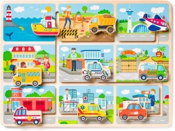 Puzzle in legno a tema trasporti