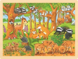 Goki puzzle in legno cuccioli degli animali nel bosco 48 pezzi