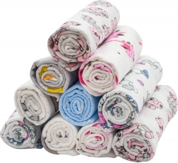 Pannolini di cotone con stampa NEW BABY 60×80 cm, 10 pz