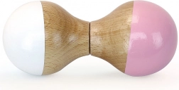 VILAC sonaglio in legno per neonati, bianco‑rosa