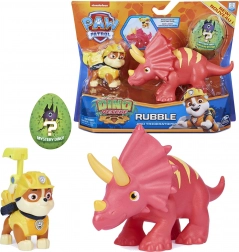 Paw Patrol Dino Rescue – figurina Rubble e triceratopo con sorpresa