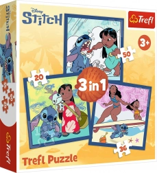 Puzzle 3 in 1 – tempo con STITCH LILO & STITCH di Trefl