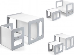 Set di mobili per bambini Milly Mally Stella 3 in 1 tavolo e sedia, grigio