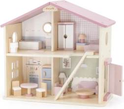 Viga PolarB grande casetta di legno per bambole, 17 pezzi
