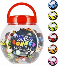 Pallina rimbalzante Coccinella 3 cm in barattolo – mix di colori