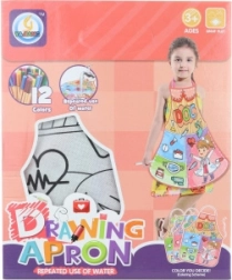 Grembiule da colorare per bambini con superficie lavabile e 12 pennarelli