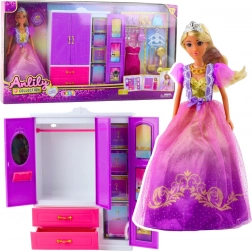Bambola ANLILY con armadio e accessori, 24 pezzi