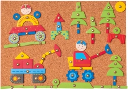 Woody Tavola con forme da inchiodare - mezzi di trasporto