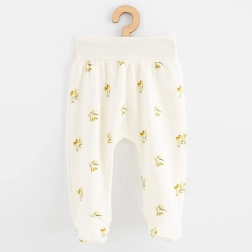 Pantaloni con piedini per neonati in cotone biologico NEW BABY Olive