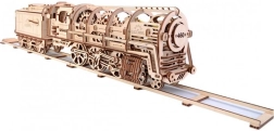 Puzzle meccanico in legno UGEARS - Locomotiva a vapore con tender