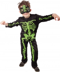 Costume da carnevale per bambini scheletro verde