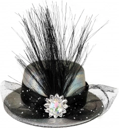 Elegante Mini Cappello d'Argento con Decorazione