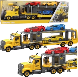 Autotrasportatore rimorchiatore pieghevole con luci, suoni e auto sportive