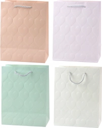 Elegante borsa regalo con cuori in rilievo 23 x 18 x 10,5 cm