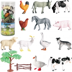 woopie set di figure fattoria per bambini, 17 pezzi