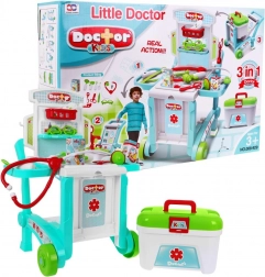 Set medico per bambini 3 in 1 con carrello e valigetta