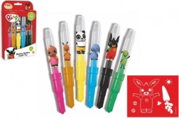 Pennarelli a soffio BING con stencil, 6 colori