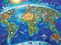 Ravensburger puzzle mappa dei monumenti mondiali XXL 300 pezzi