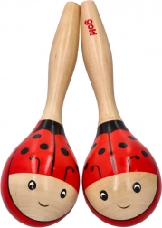 Maracas in legno coccinella – set da 2 pz