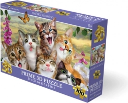 Puzzle 3D Gatti sorridenti, 100 pezzi