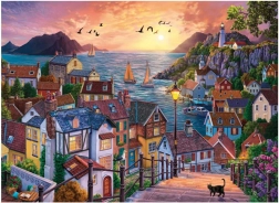 Puzzle Città costiera al tramonto 1000 pezzi