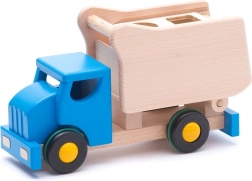 BAJO camion ribaltabile in legno con incastri, blu