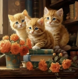 Mosaico di diamanti - Tre gatti