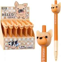 Penna a gel con motivo cane, inchiostro blu, 0,5 mm