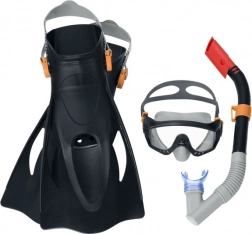 Set per snorkeling con maschera, boccaglio e pinne nere BESTWAY