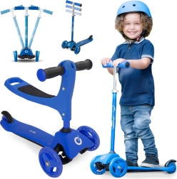 Evo monopattino triciclo per bambini 2in1 con sedile, blu