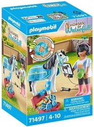 Playmobil Horses of Waterfall ippoterapista – set per la cura del cavallo