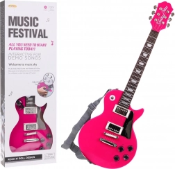 Chitarra elettrica per bambini con cuffie e microfono – Rosa