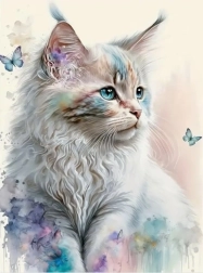 Mosaico di diamanti – gatto bianco