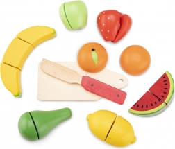 Set in legno per tagliare la frutta nel cestino