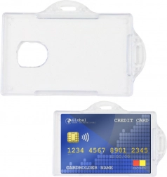Custodia orizzontale trasparente per badge in plastica rigida