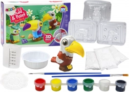 Set artistico creativo 3D Uccelli gesso e colori