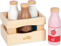 Small foot cassetta di legno con bevande al latte