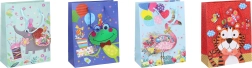 Busta regalo S per bambini 23 × 18 × 8 cm con animaletti