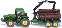 Modello di trattore John Deere 8430 con rimorchio forestale Siku 1:50