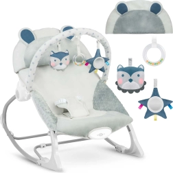 Lettino e dondolino con vibrazione RICOKIDS – grigio