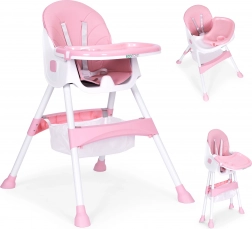 Seggiolone con vassoio e cestino, cintura a 5 punti, ECOTOYS – Rosa