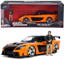 Modello di auto di Fast & Furious 1997 Mazda RX-7 con figurina di Han Lue
