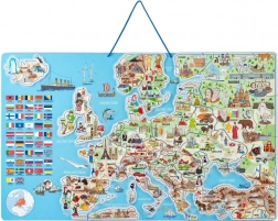 Woody Mappa Magnetica d'Europa con immagini e gioco 3 in 1