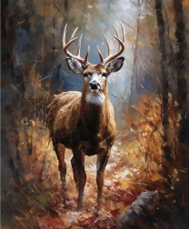 Pittura diamantata Cervo nel bosco 30 × 40 cm